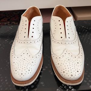 Rag & Bone white wing tip leather slip on shoe Size 9